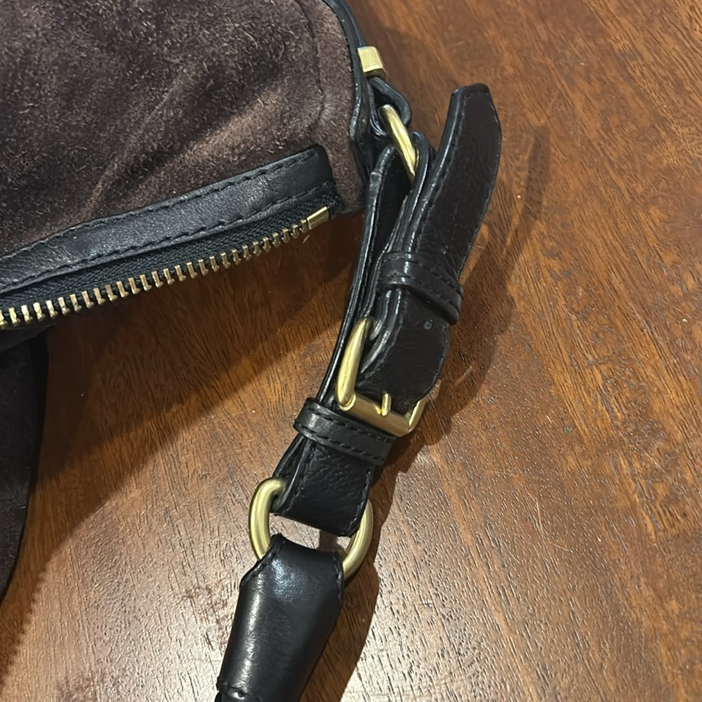 Banana Republic brown suede handbag. - Picture 3 of 6